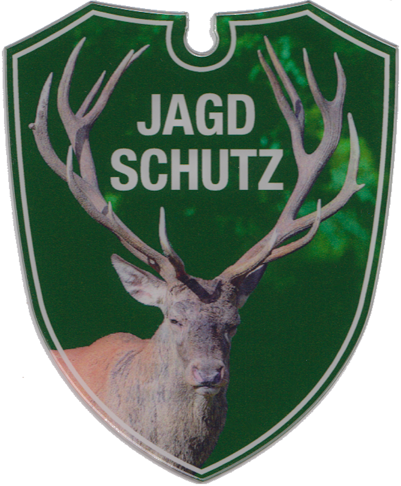 Bild von Wappenschild Jagdschutz Hubertushirsch